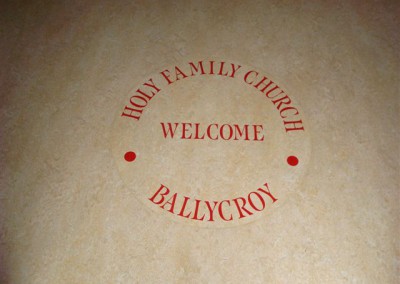 Personalised flooring with church names by Gerry Cronolly